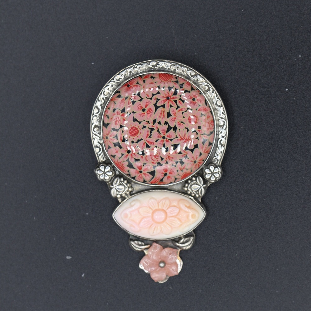 Vintage Amy Kahn Russell Pin/Pendant AKR silver